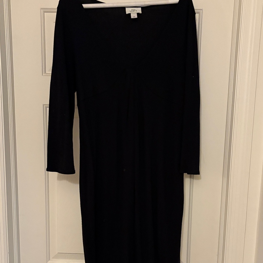 LOFT Black 3/4 Sleeve Dress